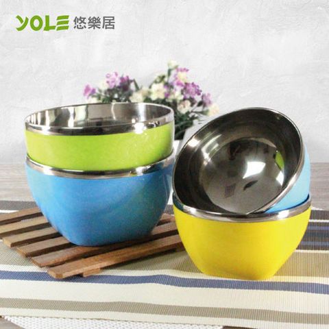 【YOLE悠樂居】家庭簡約不鏽鋼飯碗(4入)