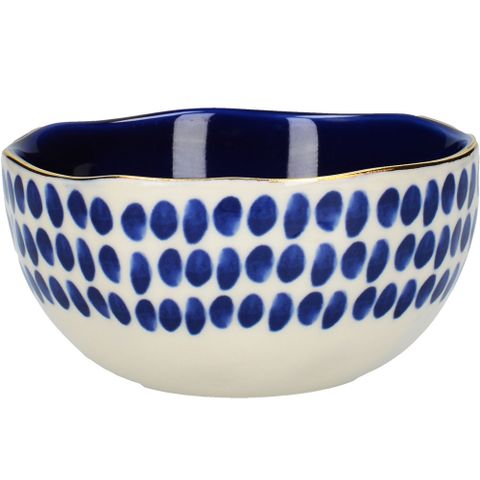 CreativeTops 靛藍餐碗(波點10.5cm)