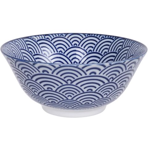 Tokyo Design 瓷製餐碗(浪紋藍15cm)
