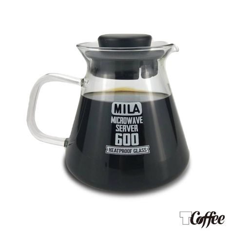 TCoffee MILA-黑色耐熱玻璃壺600ml