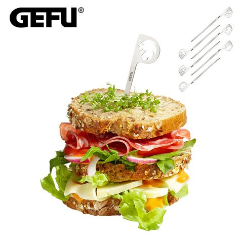 【GEFU】德國品牌不鏽鋼造型三明治叉(6入)