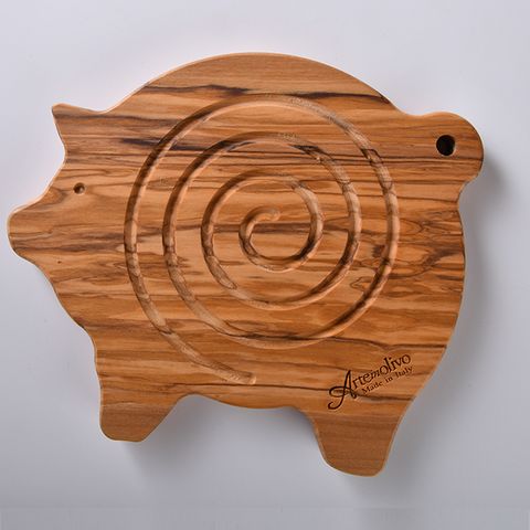 Arte in olivo 橄欖木 隔熱墊 小豬 22cm