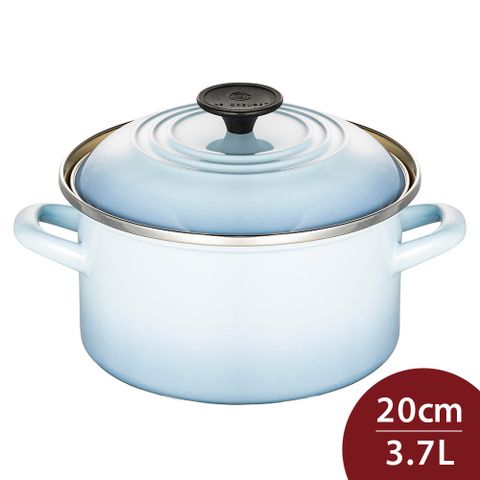 LE CREUSET 琺瑯便利湯鍋 20cm 3.7L 海岸藍 琺瑯鍋 深鍋 (電磁爐 IH爐可用)