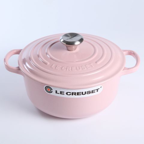 Le Creuset 新款圓形琺瑯鑄鐵鍋 20cm 2.4L 雪紡粉 法國製