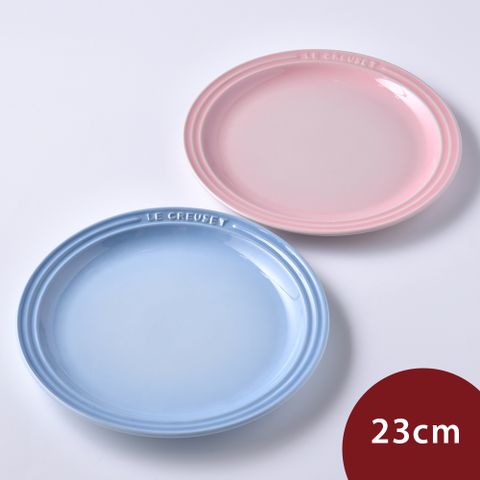 LE CREUSET 陶瓷餐盤 23cm 糖果粉 海岸藍 2入