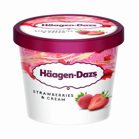 【哈根達斯-冷凍宅配】草莓迷你杯(12杯成一箱，下單請任選12杯)