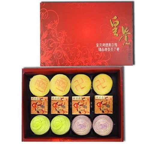 皇覺 中秋臻品系列-嚮秋禮盒組12入禮盒組(綠豆椪+彩旋酥+土鳳梨酥)