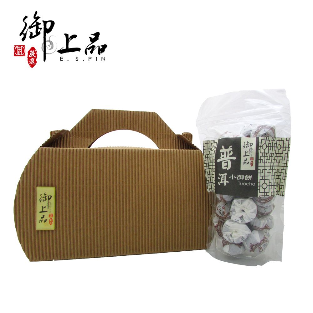 御上品  普洱小御餅帶著走禮盒組(200g)-贈山水茶具組X1(送完為止)