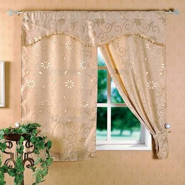 芸佳 ()新明采緹花精緻窗簾150x120(三色可選)