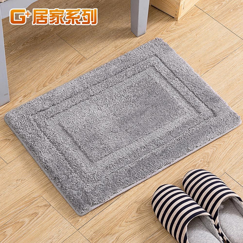 G+居家 經典回型棉柔記憶綿室內地墊－40x60cm(時尚灰)