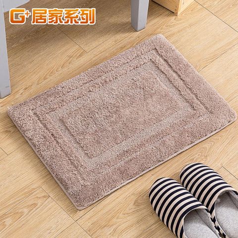 【Ｇ+居家】回 記憶綿 毛絨彈力止滑墊 40*60cm 加厚 淺咖啡