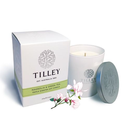 Tilley 百年特莉 木蘭花&綠茶香氛大豆蠟燭240g