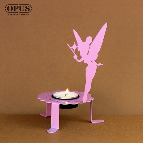OPUS東齊金工 精靈之光-花仙子燭台(粉) 燭臺香氛蠟燭燭台 餐桌鐵藝裝飾品餐廳佈置 KL-ca06(P)