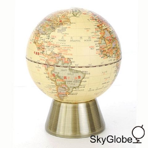 SkyGlobe 5吋地形海溝深淺金屬手臂地球儀(中文版)