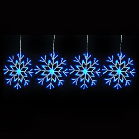 聖誕燈裝飾燈LED燈四雪花片造型燈(192燈/藍白光)(附控制器跳機)