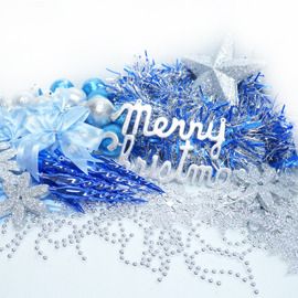 【摩達客】聖誕裝飾配件包組合~藍銀色系 (4~5呎樹適用)(不含聖誕樹)(不含燈)