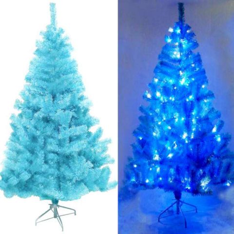 【摩達客】台灣製4呎/4尺(120cm)豪華版冰藍色聖誕樹(不含飾品)+100燈LED燈藍白光1串(附IC控制器)