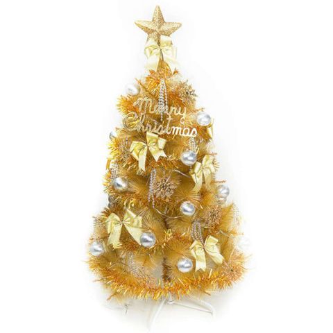 【摩達客】台灣製4尺(120cm)特級金色松針葉聖誕樹 (金銀色系配件)(不含燈)