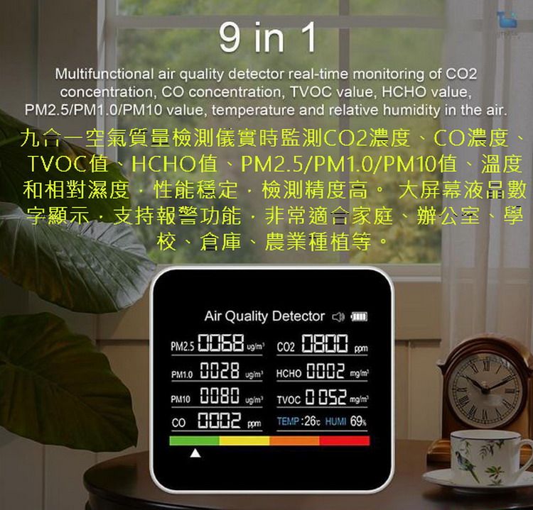 多功能PM2.5溫溼度甲醛監測量盒- PChome 24h購物