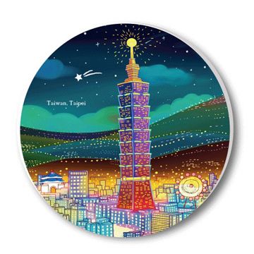 JB Design 陶瓷吸水杯墊-台北夜晚