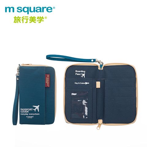 m square短版拉鍊護照夾