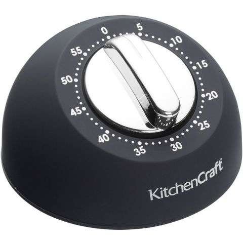 KitchenCraft 圓型發條計時器(黑) | 廚房計時器