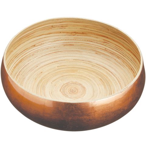 《Master》銅面竹製沙拉碗(26cm) | 餐碗 飯碗 湯碗 分食碗