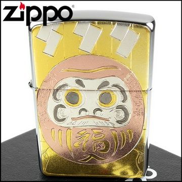 【ZIPPO】日系~傳統藝術-達摩不倒翁圖案電鑄板貼片加工打火機