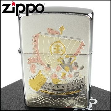 【ZIPPO】日系~傳統藝術-寶船七福神圖案電鑄板貼片加工打火機