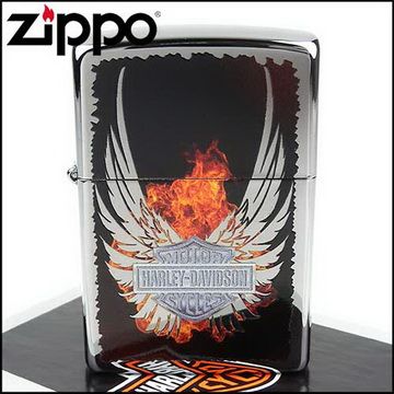 Zippo 美系~哈雷~Harley-Davidson-翅膀圖案設計打火機