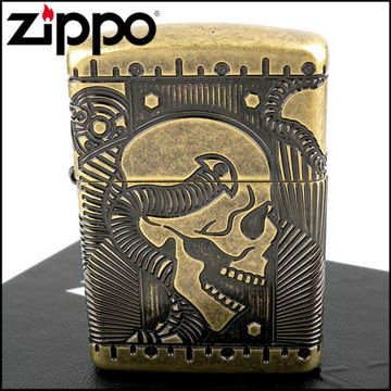 Zippo 美系~Steampunk-蒸汽龐克骷髏圖案打火機(ARMOR裝甲)