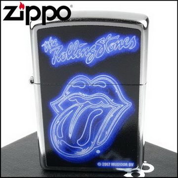 Zippo 美系~Rolling Stones滾石樂團霓虹燈圖案設計打火機