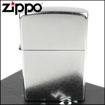 Zippo 美系~街頭風鍍鉻~銀色霧面打火機(寬版)