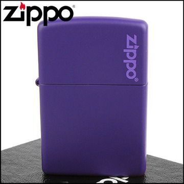 Zippo 美系~LOGO字樣打火機~Purple Matte紫色烤漆