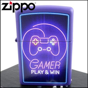 【ZIPPO】美系~Gamer-霓虹燈搖桿圖案設計打火機
