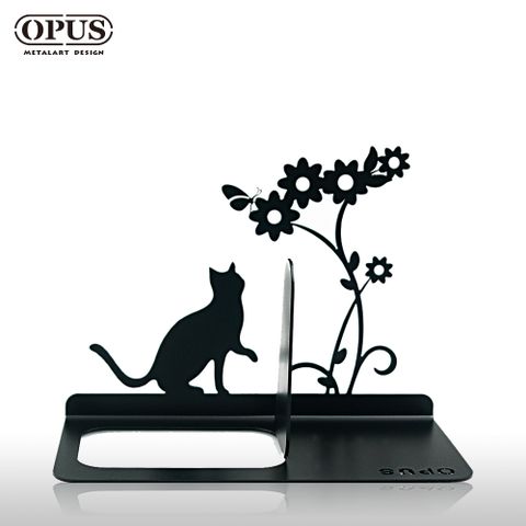 【OPUS東齊金工】歐式鐵藝書擋 - ne01貓咪