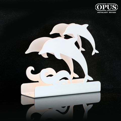 OPUS 東齊金工 歐式鐵藝信件架《海豚》優雅白