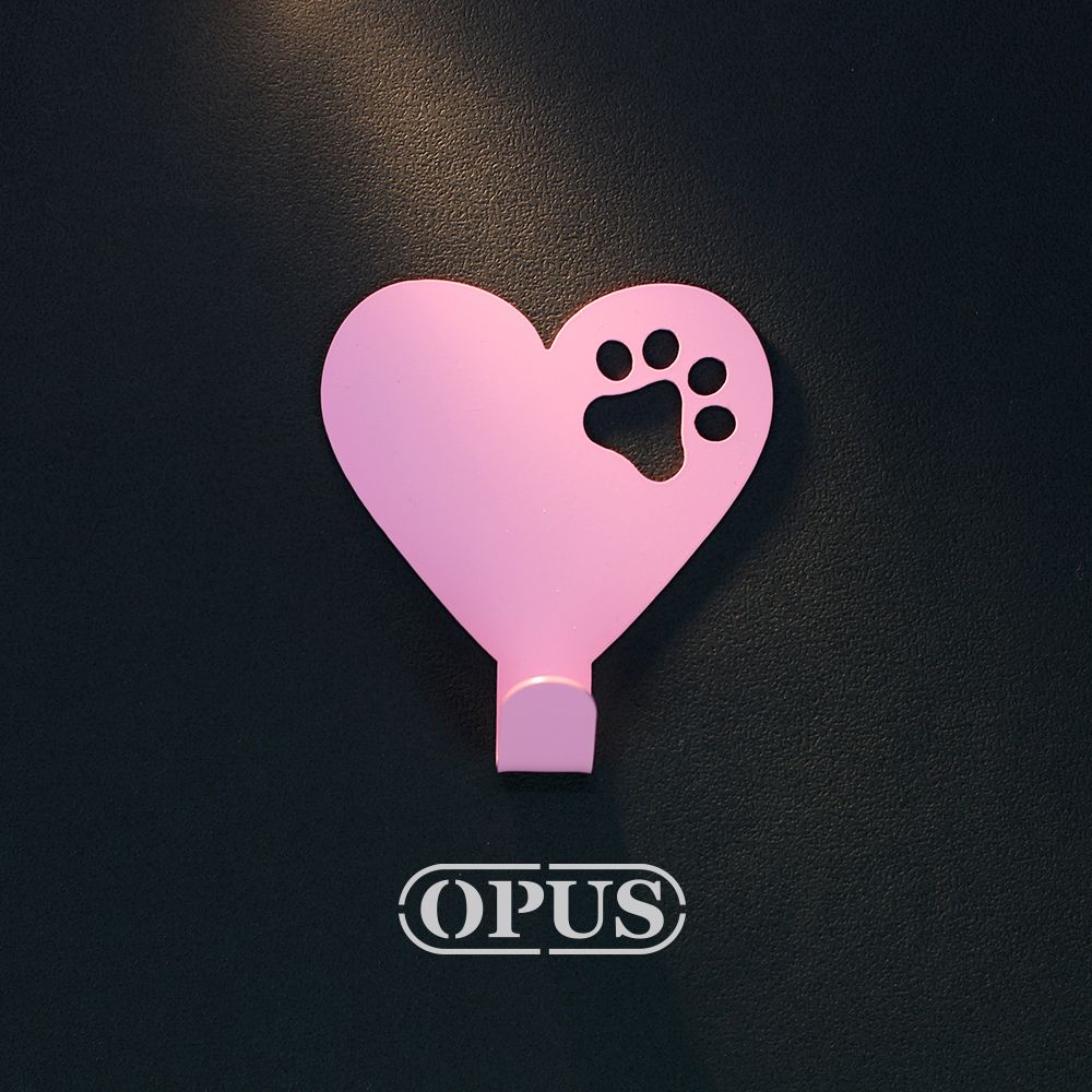 OPUS 東齊金工 歐式鐵藝-壁飾掛勾《當貓咪遇上符號heart》質感粉