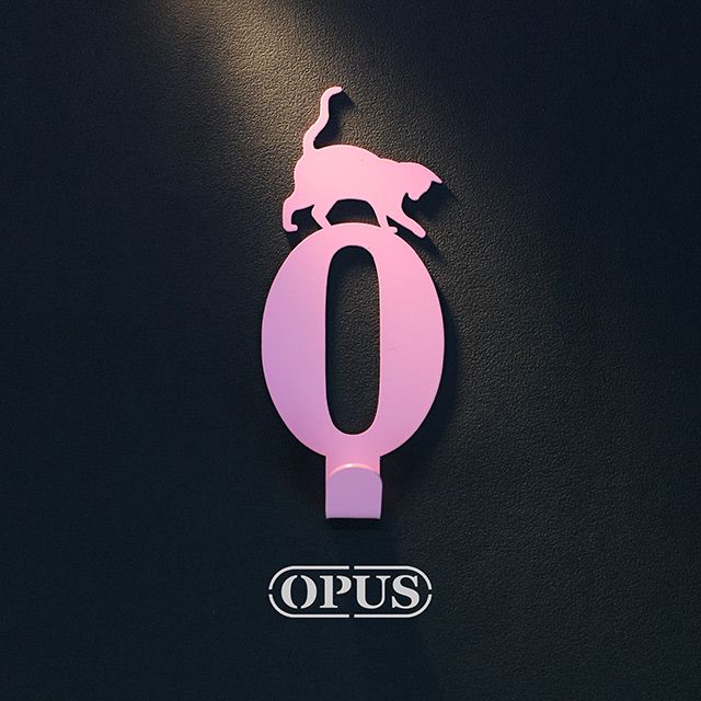 OPUS 東齊金工 歐式鐵藝-壁飾掛勾《當貓咪遇上數字0》質感粉