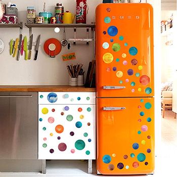 時尚壁貼 - 彩色點點 (兩入)