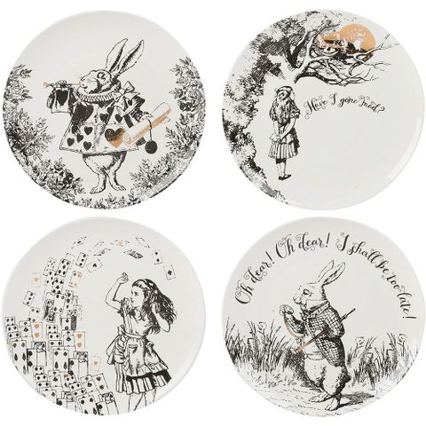 CreativeTops V&A淺餐盤4入(夢遊仙境20.5cm)