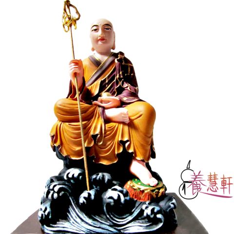 【養慧軒】金剛砂陶土精雕佛像--地藏王菩薩(彩繪)雕工非常地細緻，法相莊嚴