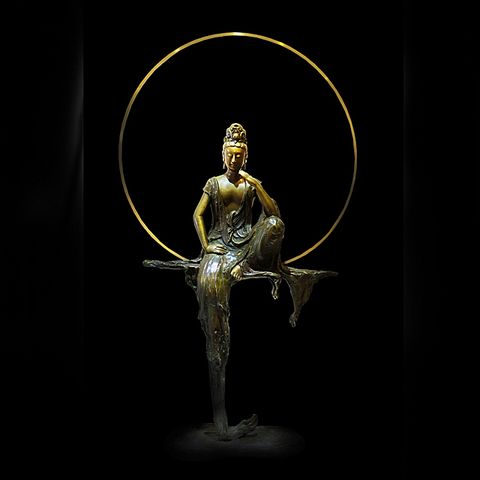 子問老師 限量原作  銅雕~寂定(觀世音菩薩)
