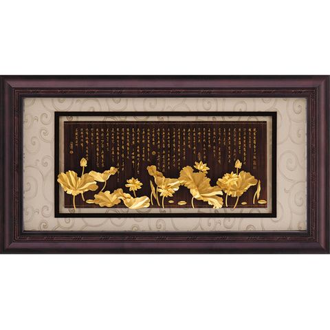 純金金箔畫 *盛景系列*【蓮花心經】...133x69cm