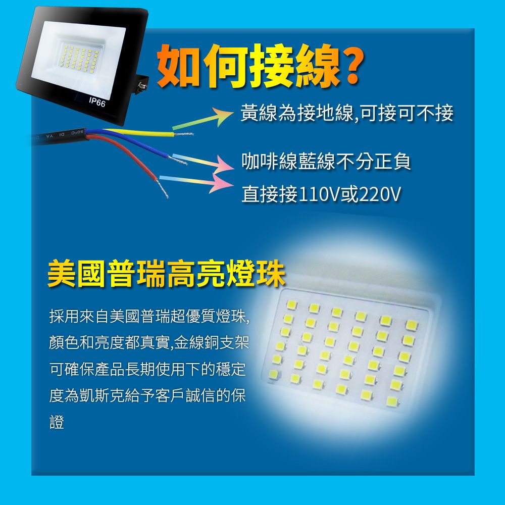 Kiss Quiet 凱斯克  質感黑(限白光) 20WLED投射燈,防水全電壓探照燈-1入
