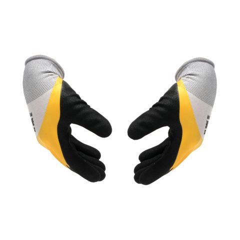 黃黑磨砂乳膠防護手套(1雙入)