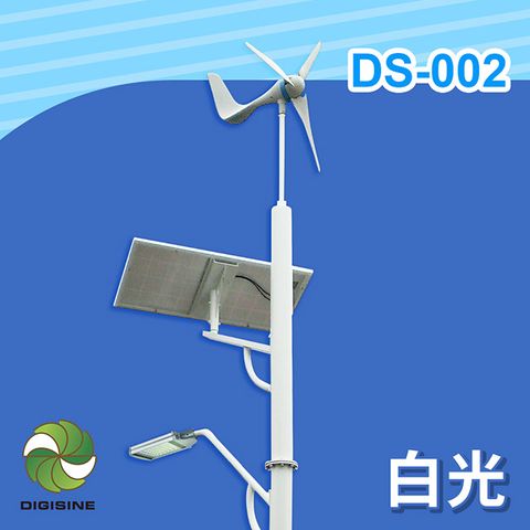 DIGISINE 風光互補智能路燈 - 24V系統/5000流明/白光 DS-002  [太陽能發電] [風力發電機] [獨立電網] [藍牙遙控]