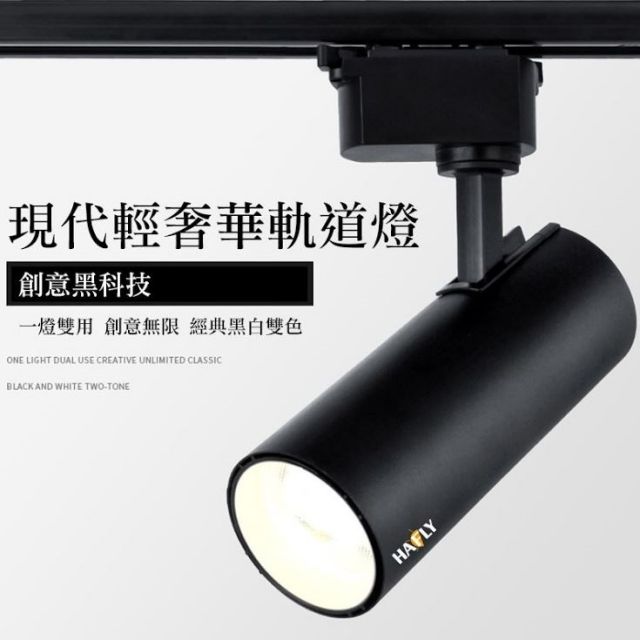  2入裝-LIST25W LED 一體成形 奢華風 軌道燈 黑殼白光 全電壓 多角度旋轉