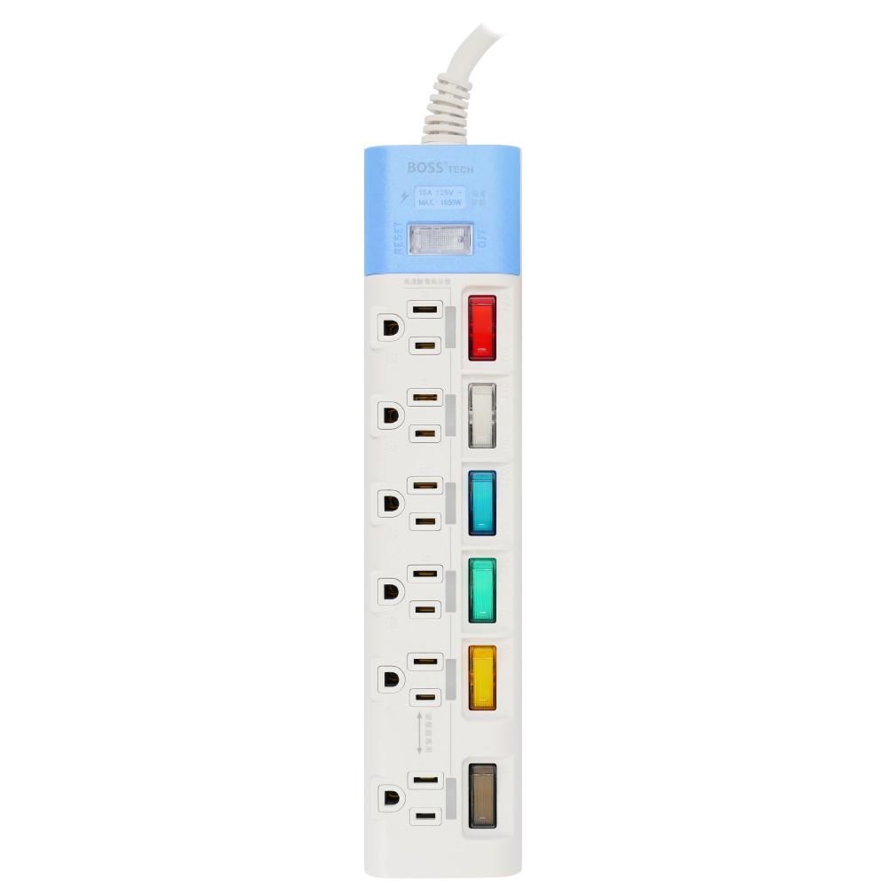 TRENY BOSS 7開6插3P高溫斷電延長線-2.7米