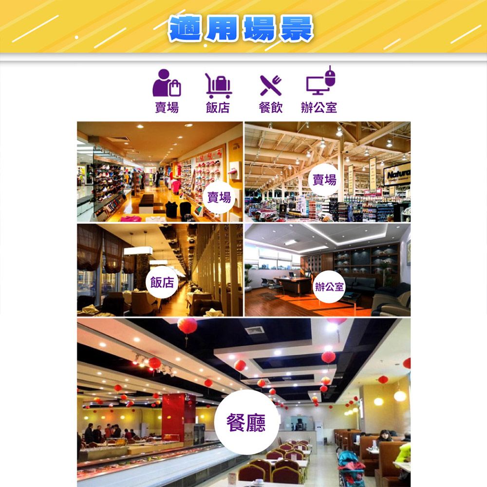適用場景賣場飯店餐飲辦公室飯店賣場Natura賣場餐廳辦公室